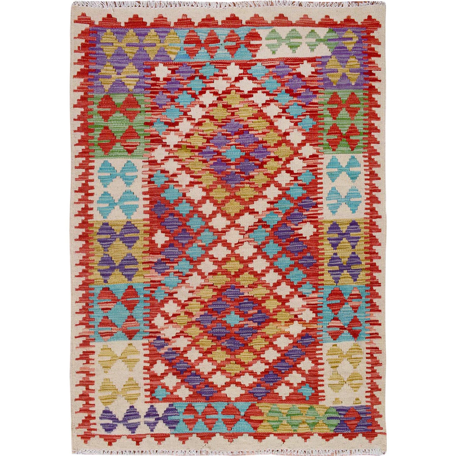 Traditional Wool Hand-Woven Area Rug 2'10